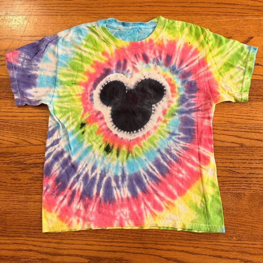 Mickey Mouse Rainbow Tie Dye Gildan T-Shirt‎ Youth M Disney